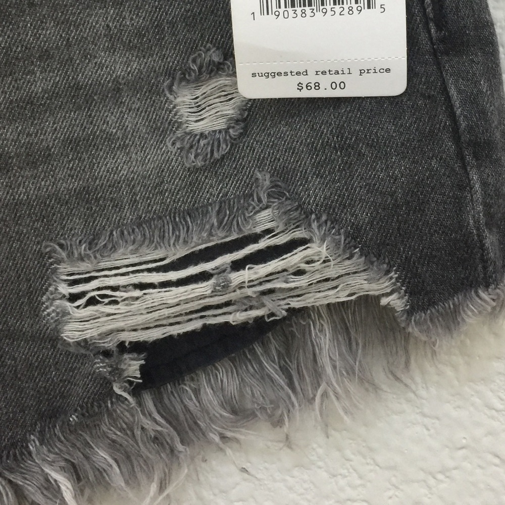 Free People Black/gray distressed Shorts NWT - Picture 7 of 8